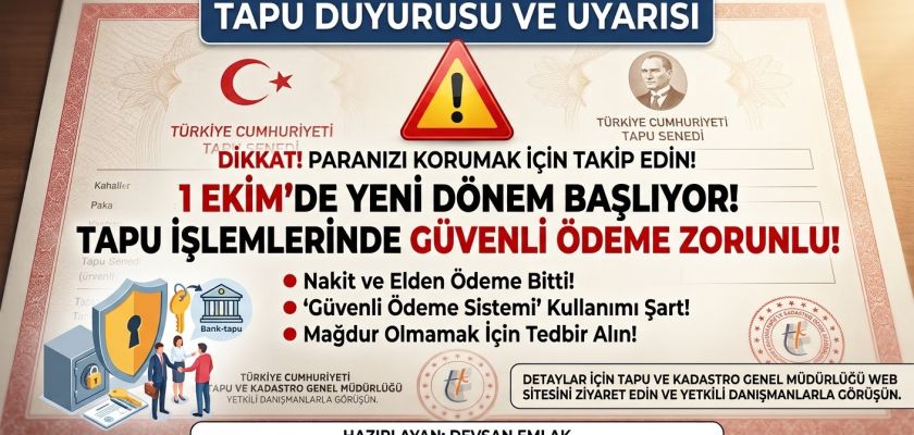 1 Aralık’ta Tapuda Yeni Dönem Başlıyor: Güvenli Ödeme Sistemi Nedir?